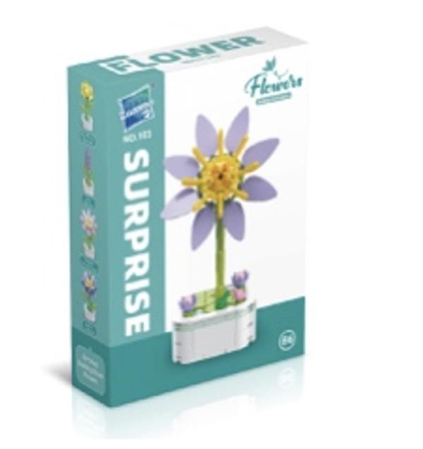 Armable Flor Lirio Morado con Amarilllo N103 B6 Pequeño