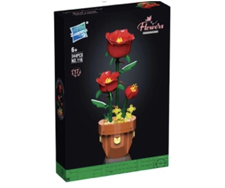 Armable Flor Rosas Rojas N116 344pcs Mediano
