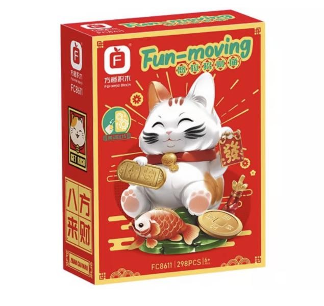 Armable Gato de la Fortuna con Pez y Moneda FC8611 298pcs