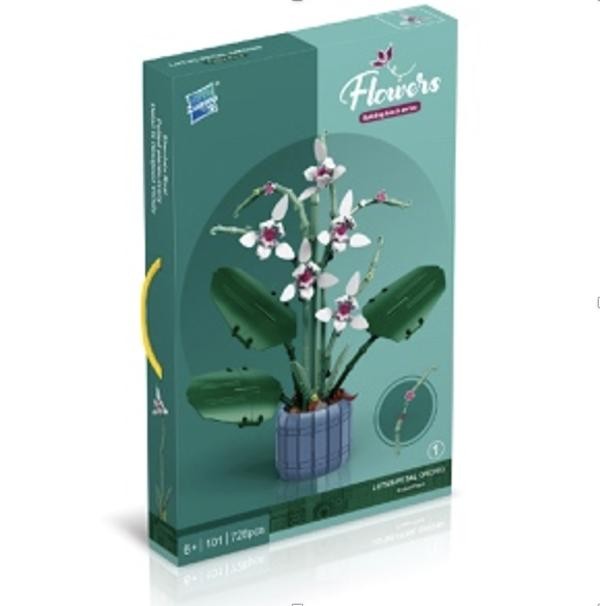 Armable Lotus Orquideas Blancas con Rosado N101 (1) 728pcs Grande