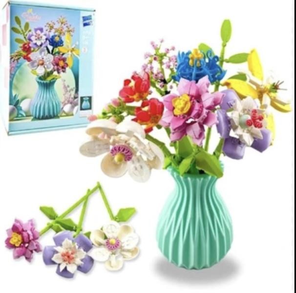 Armable Maceta de Flores Variadas N109 Diseño (3) Color Maceta Al Azar Mediano