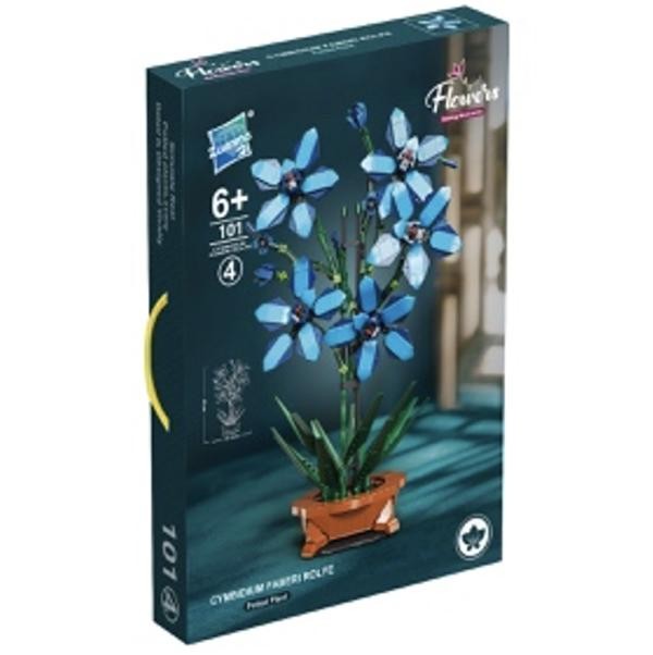Armable Orquidea Celeste con Maceta Cafe N101 (4) 1129pcs Grande