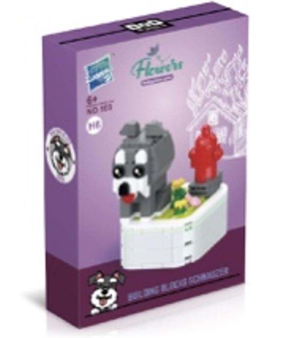 Armable Perro Gris con Hidrante N103 H6 Pequeño