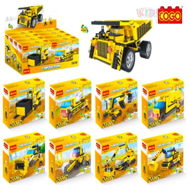 Caja de Vehiculos de Construccion Armables COGO Pequeños 8 Por Caja