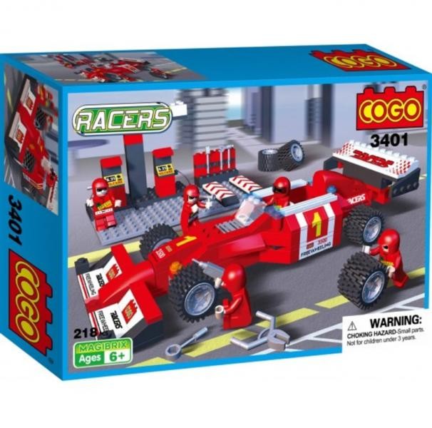 Carro de Carreras Rojo City 218pcs COGO Armable