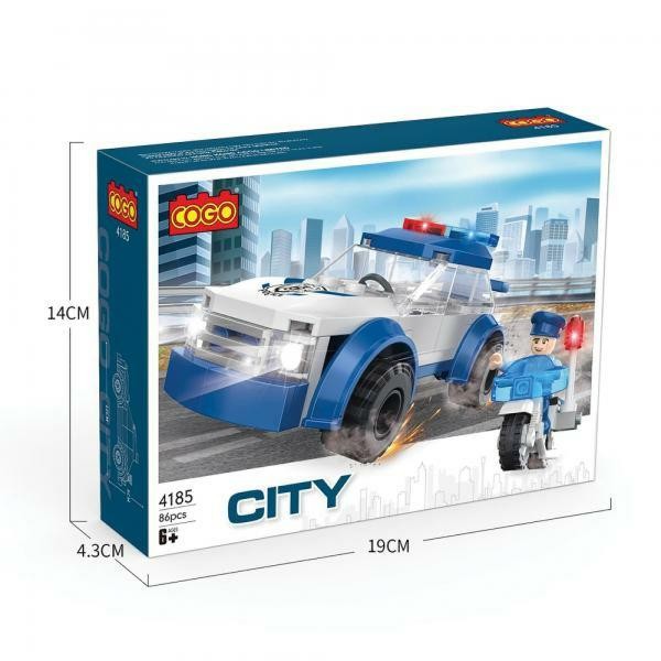 Vehiculo Policial Armable COGO NO4185 86 Piezas