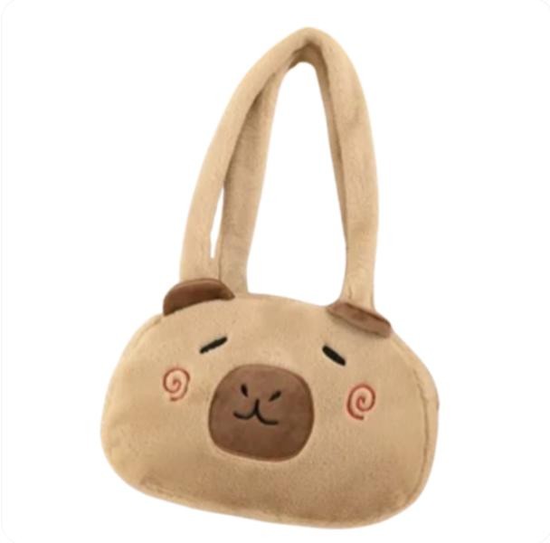 Bolso de Hombro de Peluche Capibara Sonriente 30 cm