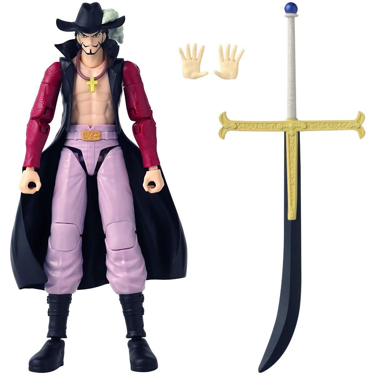 Figura One Piece Dracule Mihawk Articulada Anime Heroes — vista 2