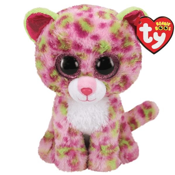 Peluche Beannie Boss Lainey Leopardo Rosa Mediano TY