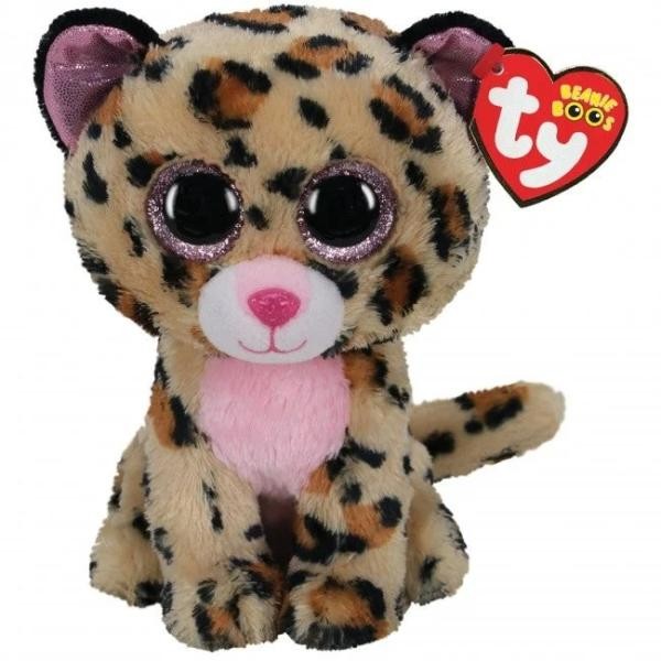 Peluche Beannie Boss Livvie Leopardo Cafe Rosado TY Regular