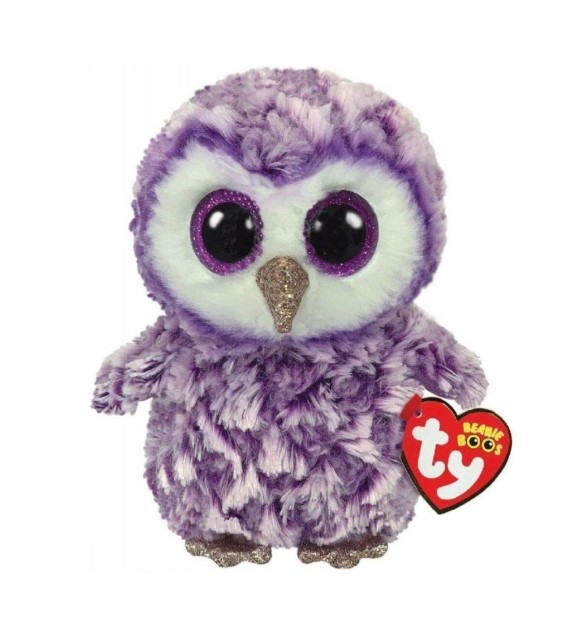 Peluche Beannie Boss Moonlight Buho Morado Pequeño