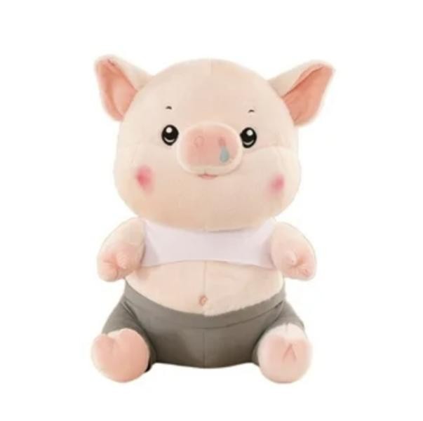 Peluche Cerdo Cerdito con con Moco y Camiseta 35 cm