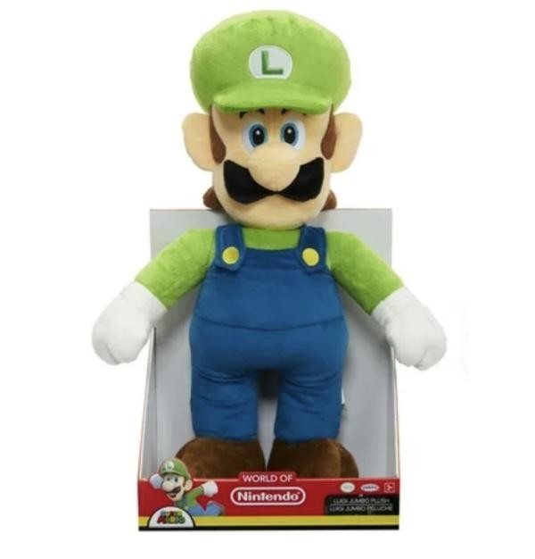 Peluche Jumbo Mario Bros Luigi Verde 50 cm Original