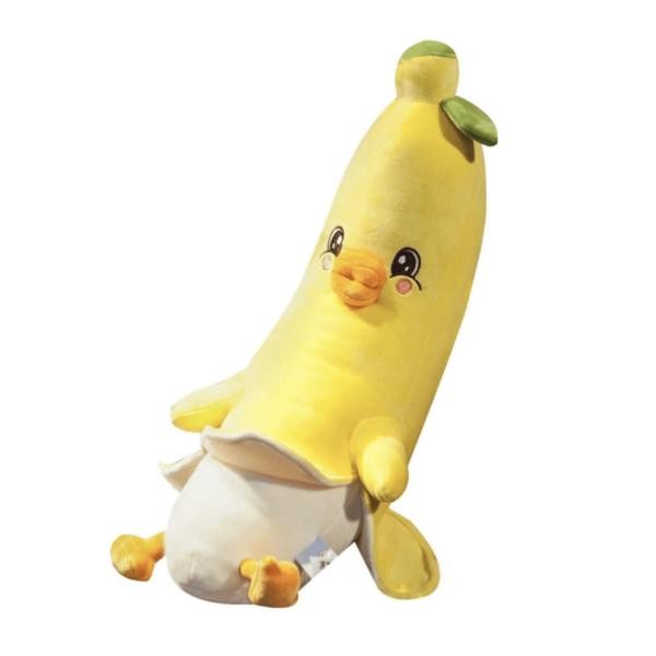 Peluche Pato en Forma de Banana Amarillo 45 cm