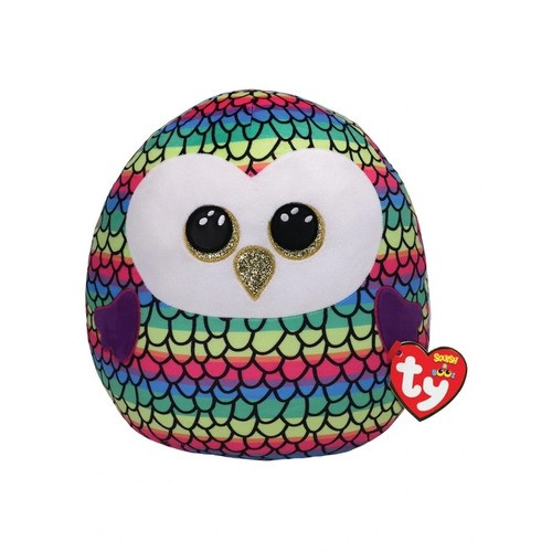 Peluche TY Squishasboos Buho Owen Arcoiris