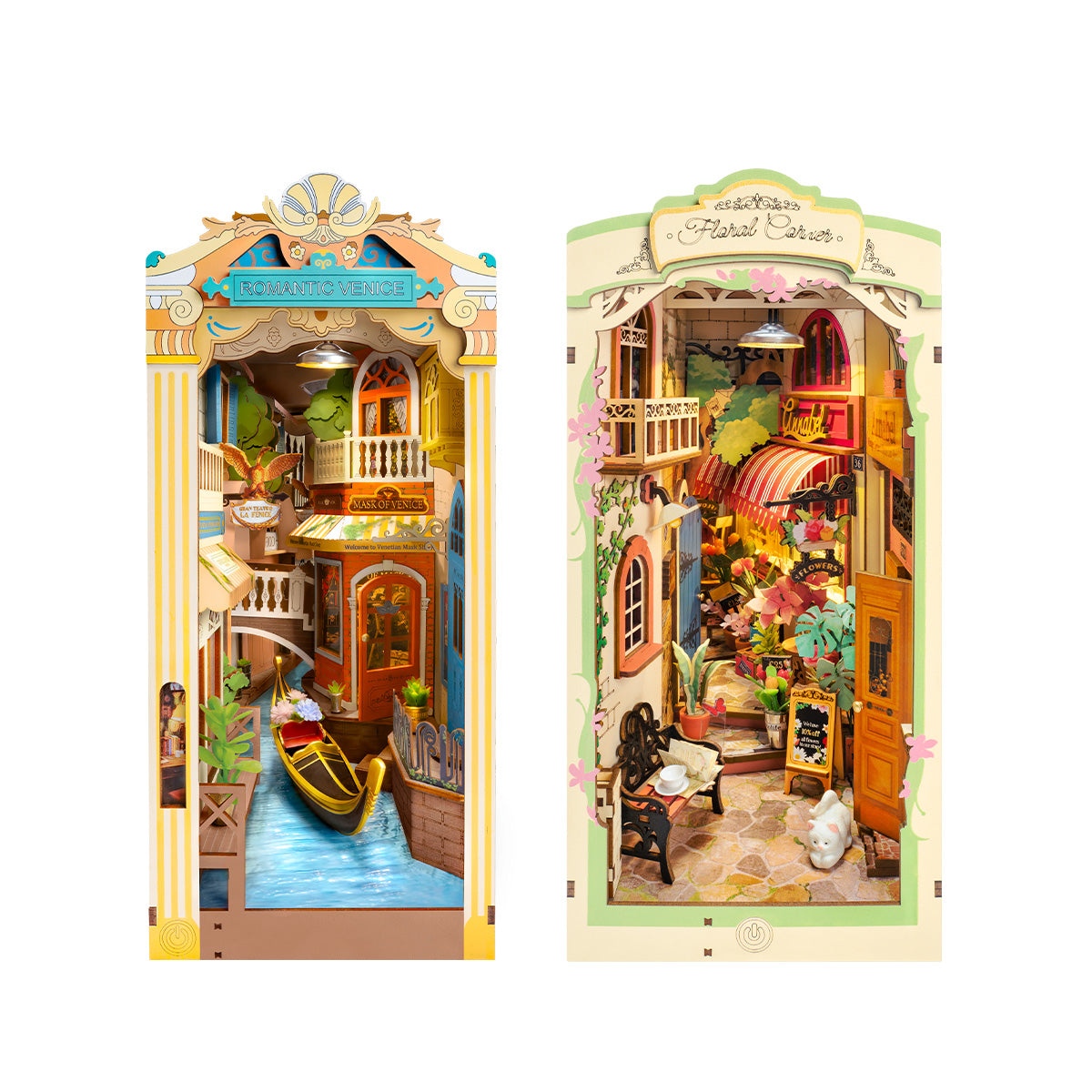 Armable Book Nook Esquina Floral 164pcs con Luz LED