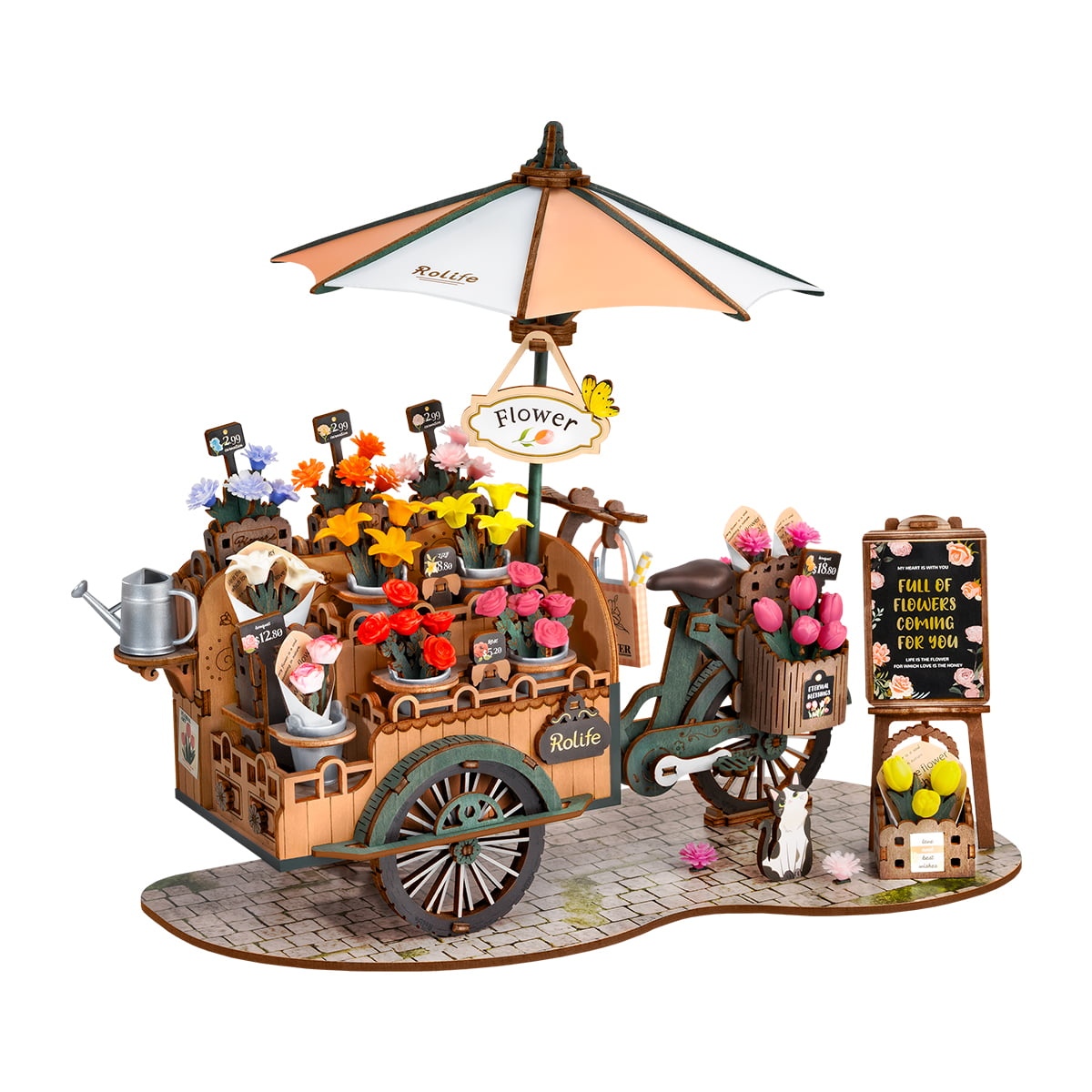 Armable de Madera Carrito con Flores 187pcs
