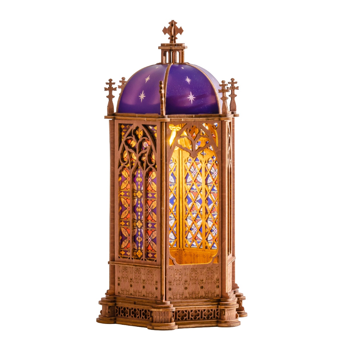 Armable de Madera Catedral con Domo Estrellado con Luz 118pcs