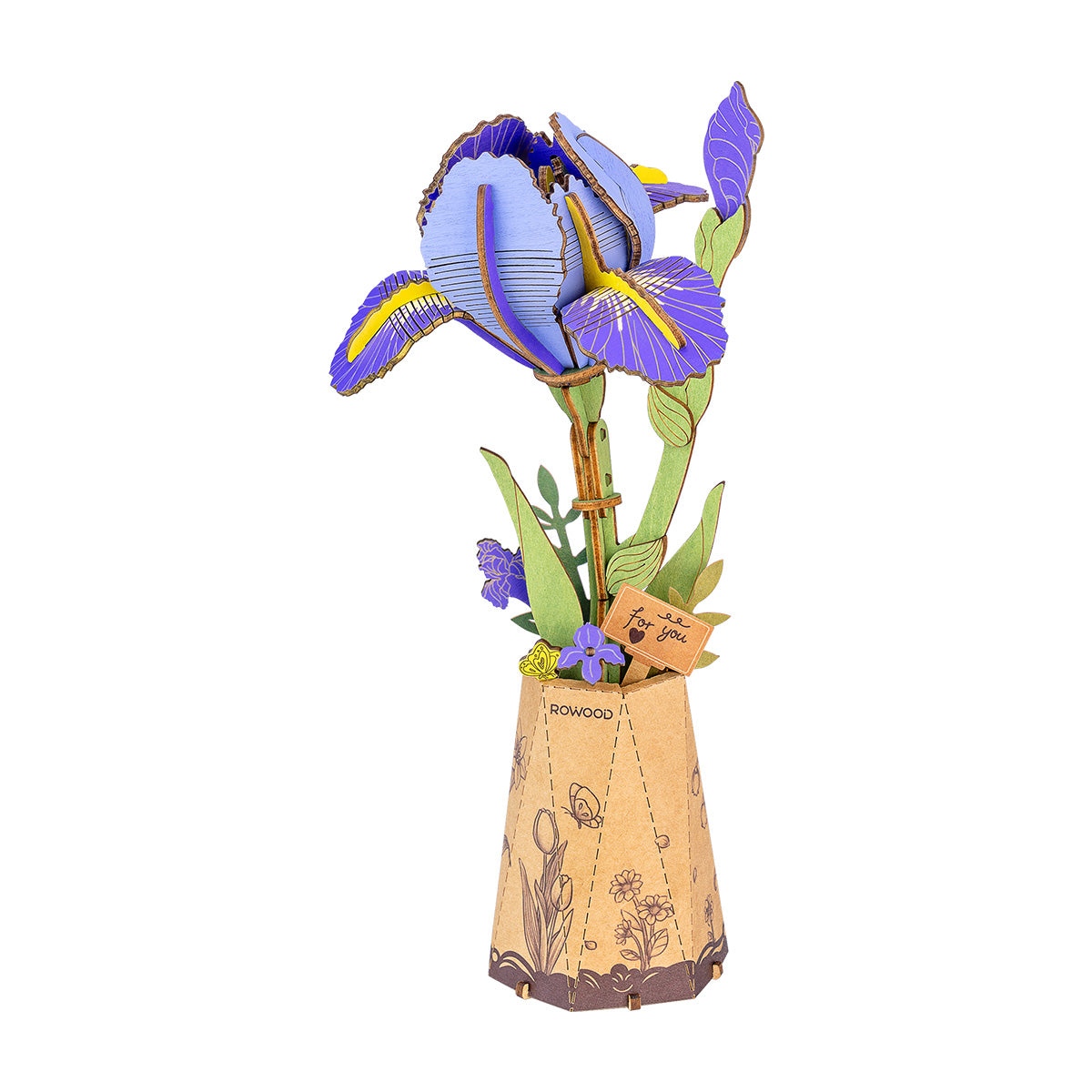 Armable de Madera Flor Iris Morada 73pcs