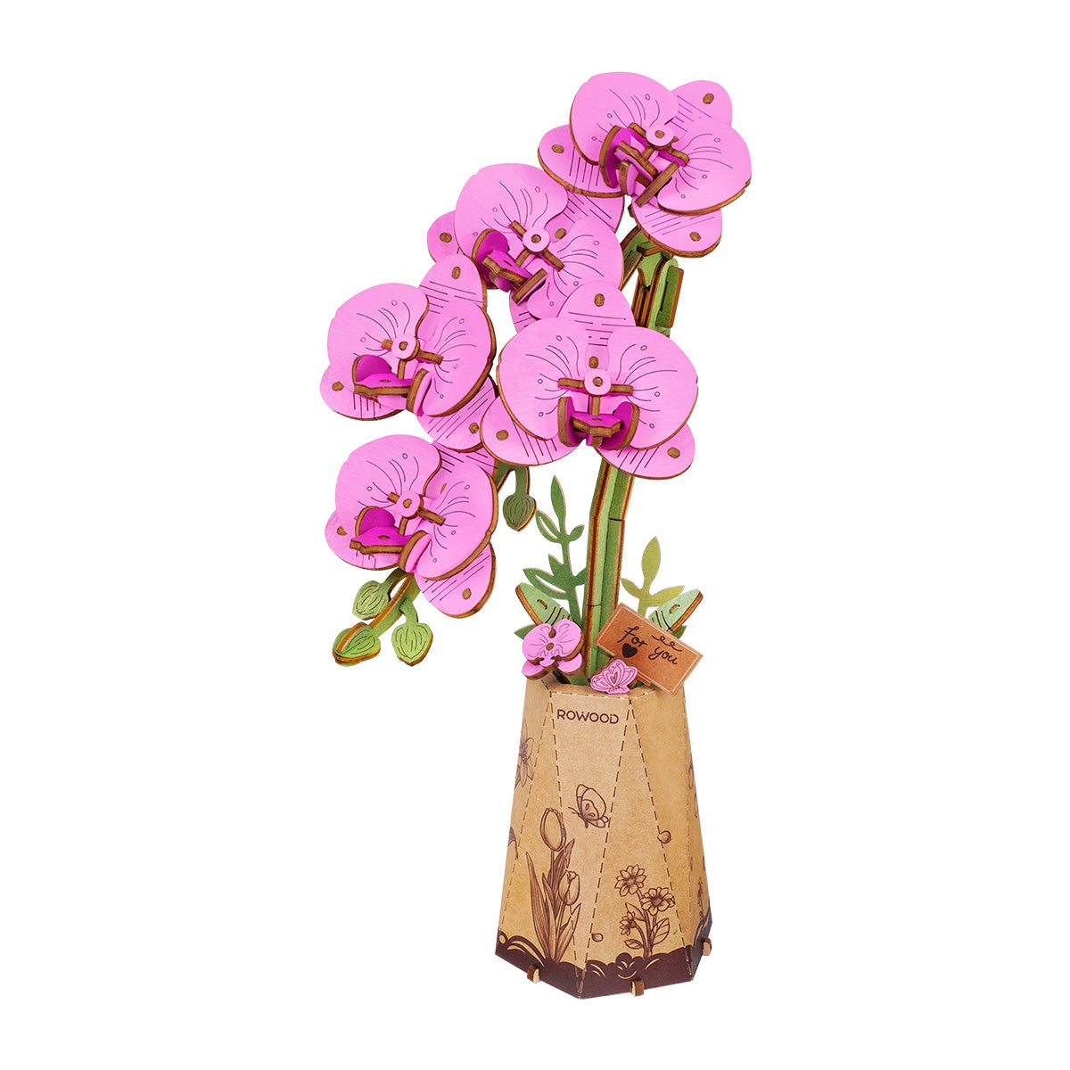 Armable de Madera Flor Orquidea Purpura 132pcs