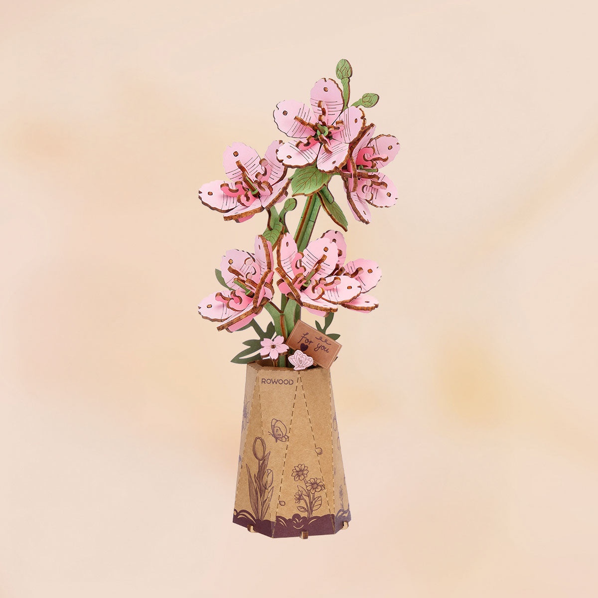 Armable de Madera Flor Sakura Rosada 113pcs