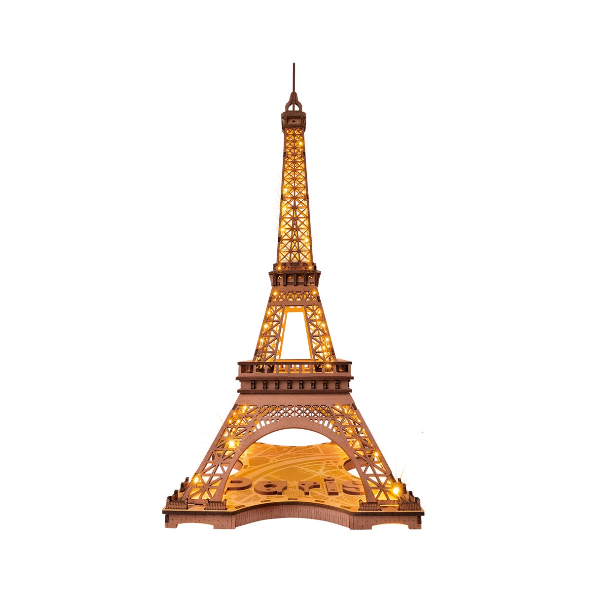 Armable de Madera Noche en la Torre Eiffel Luz LED 4 Modos 152pcs