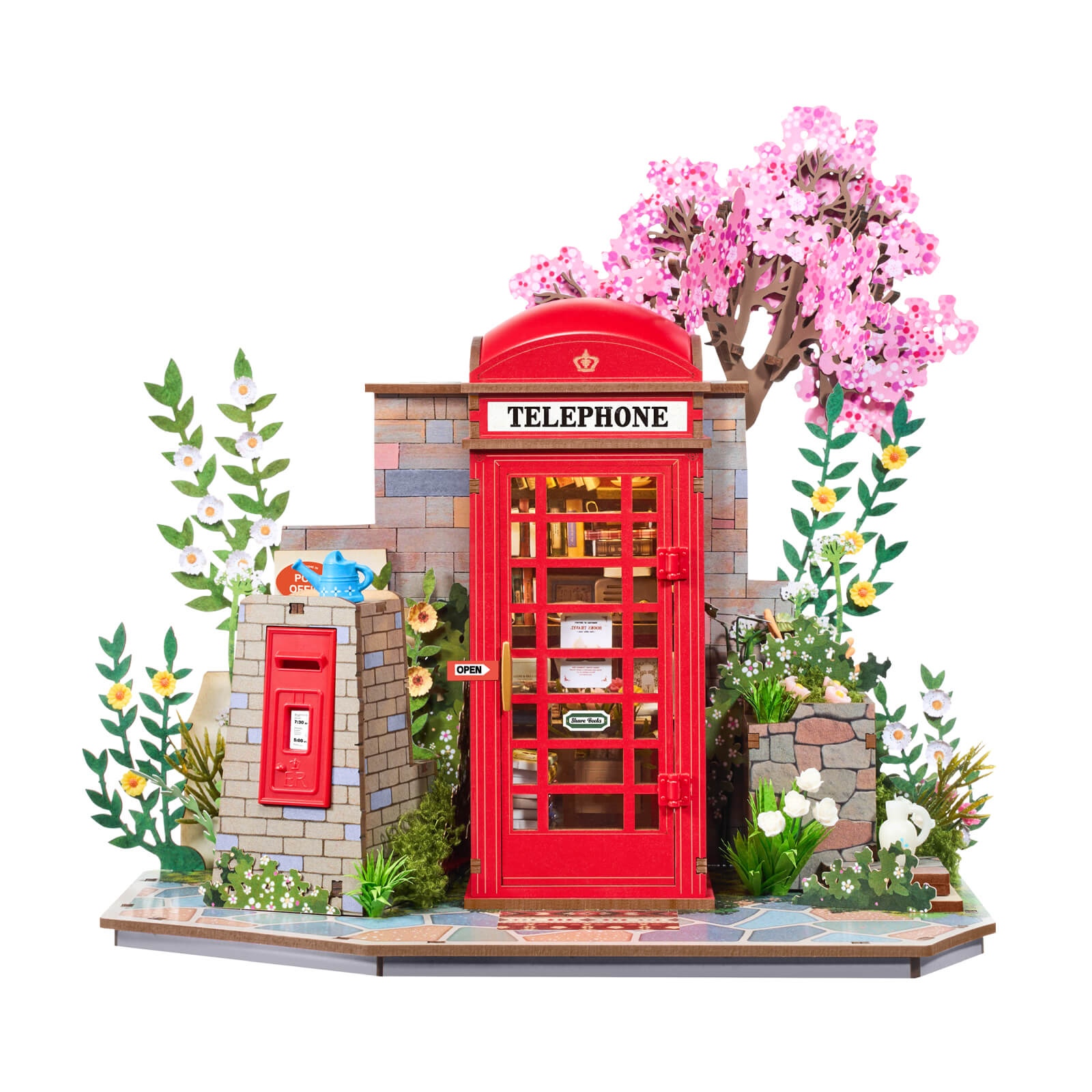 Armable de Madera Telefono Britanico en Jardin con Luz 116pcs
