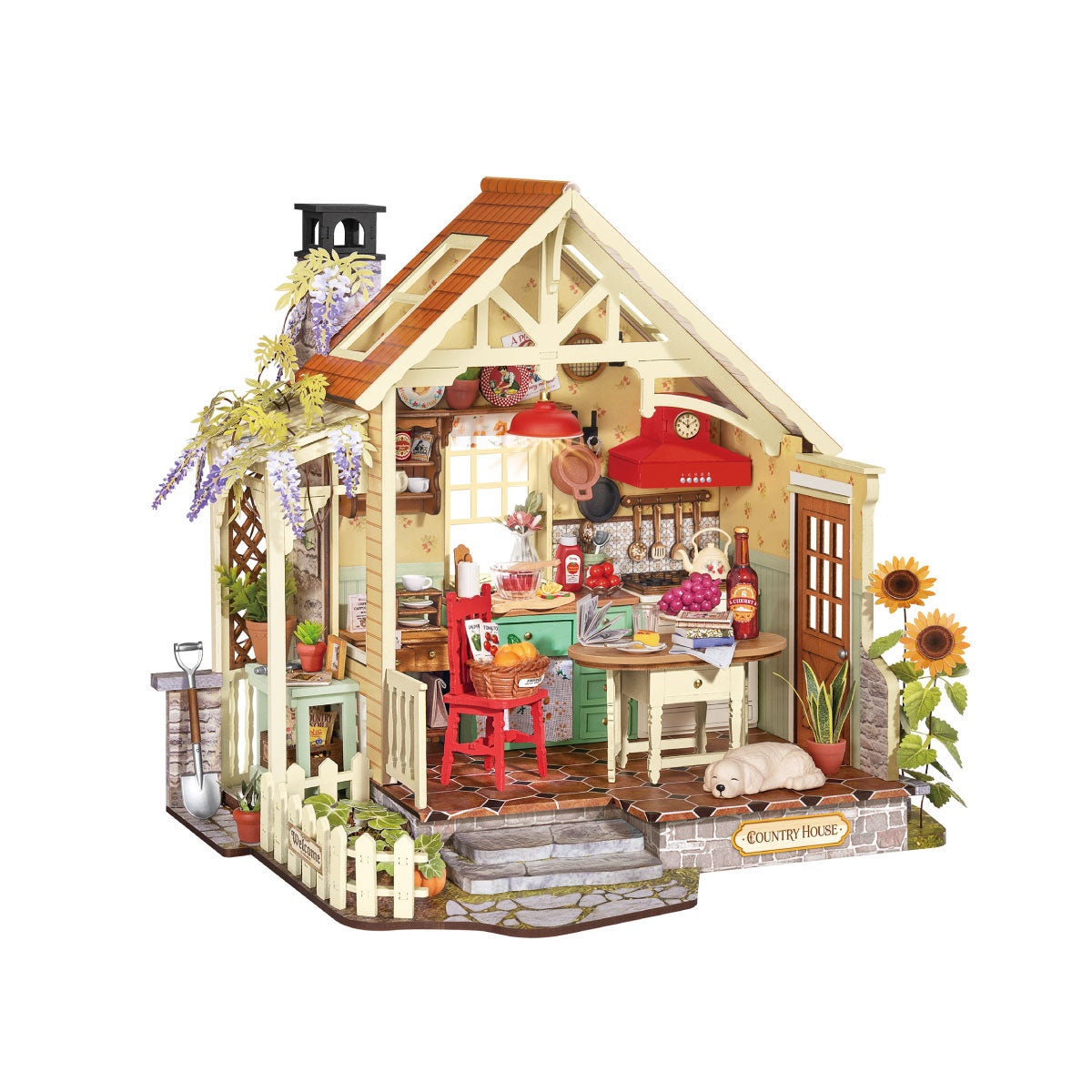 Armable Mini Casa Cocina en Casa de Campo con Luz 438pcs
