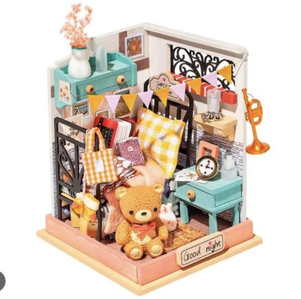 Armable Mini Casa Habitacion con Peluche 34pcs 7X10 cm