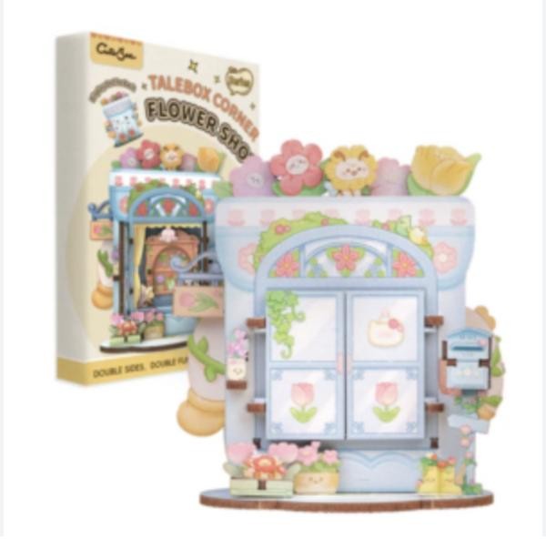 Kit de Rincón de Libros Armable de Madera 3D Talebox Corner Flower Shop Modelo CWGA108