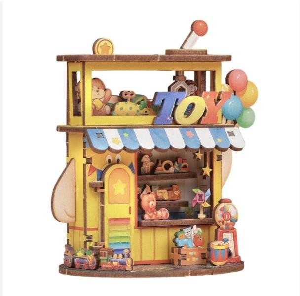 Kit de Rincón de Libros Armable de Madera 3D Talebox Corner Toy Store Modelo CWGA110