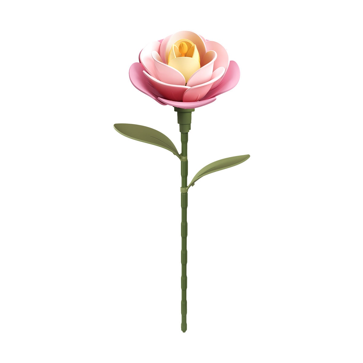 Flor Armable Camelia Blanca Decorada de Plastico 63pcs