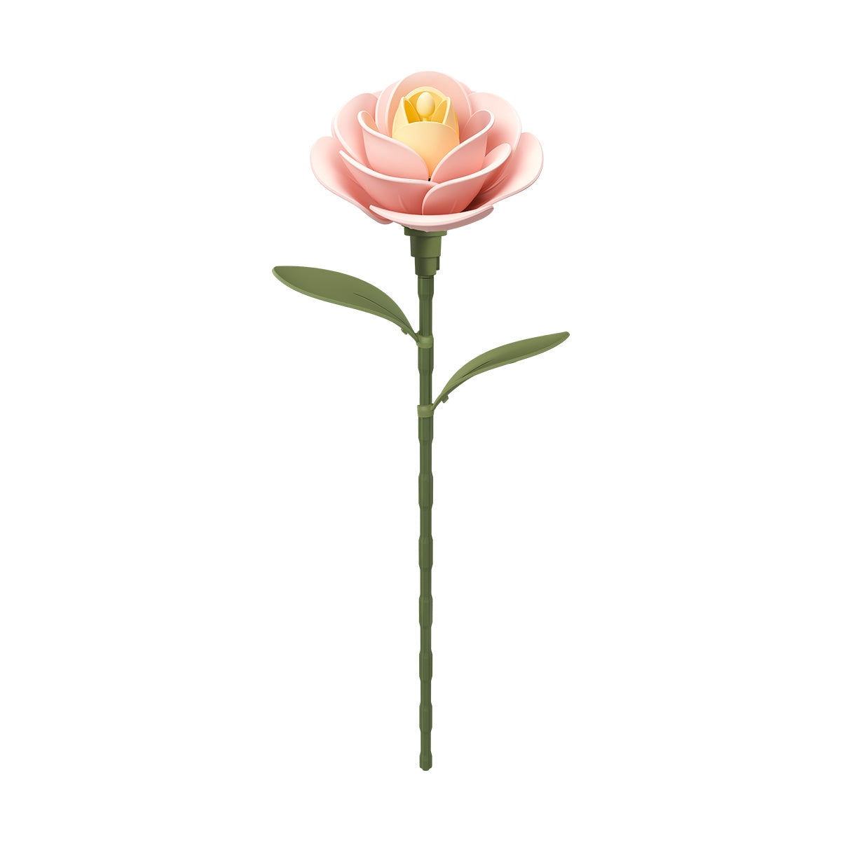 Flor Armable Camelia Rosa Claro de Plastico 38pcs