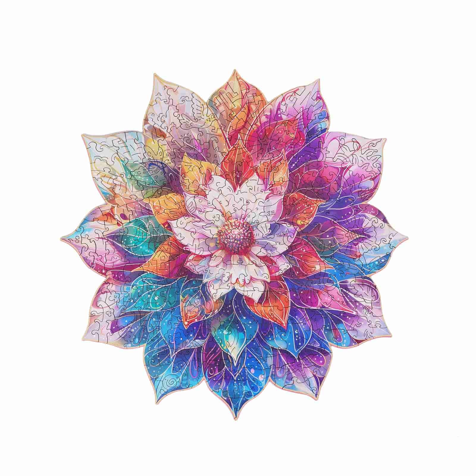 Rompecabezas de Madera con Forma de Flor de Mandala 200pcs