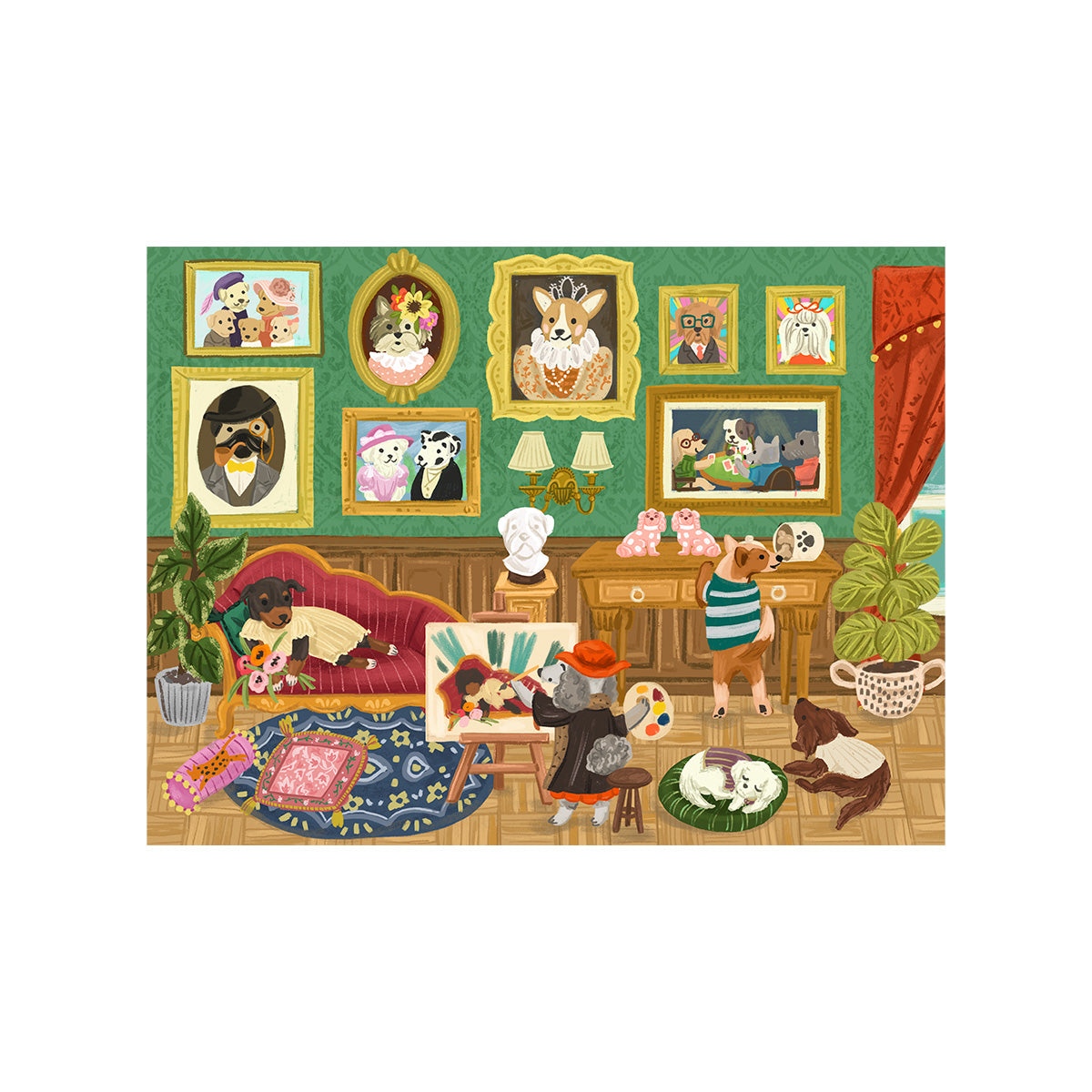 Rompecabezas Galeria de Arte de Perros 1000pcs Joypiece
