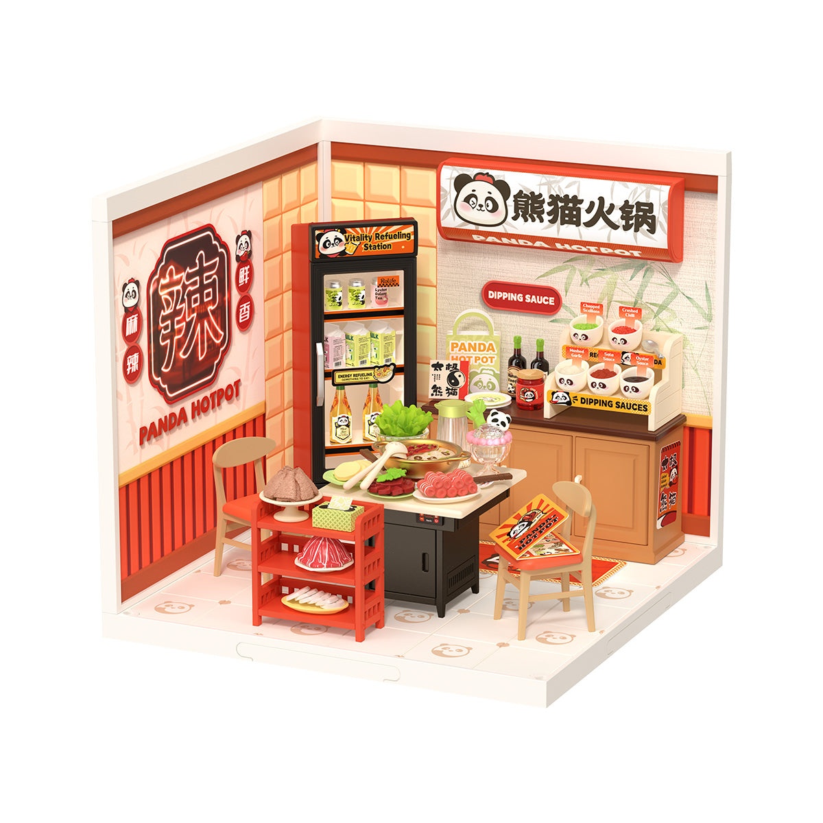 Set Super Creator Restaurante Panda Hot Pot 127pcs con Luz LED