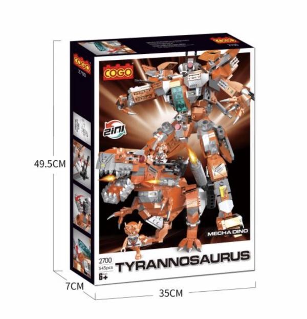 Tyrannosaurus Robot y Dino 2 en 1 Armable COGO 585pcs