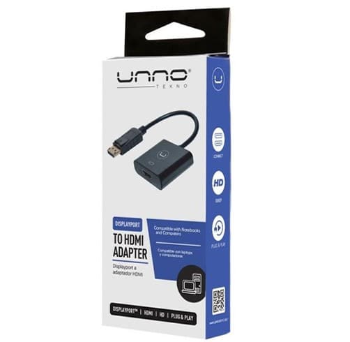 Unno Adaptador DISPLAY PORT A HDMI – AD3004BK