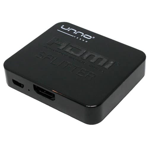 Unno Tekno Splitter HDMI 1 Entrada – 2 Salidas 4Kx2K 3D – HB1204BK
