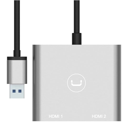 Adaptador UNNO TEKNO USB A DOBLE HDMI – HB1102GY — vista 2