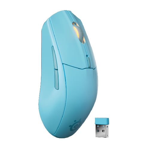 SteelSeries Rival 3 Wireless – Celeste — vista 3