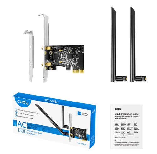 Cudy Adaptador De Red AC1300 – Dual Band – PCIe — vista 2