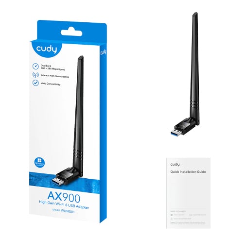 Cudy Adaptador AX900 – WI-Fi 6 – Bluetooth 5.4 – WU900H — vista 2