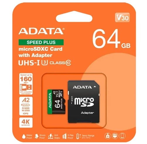MicroSDXC ADATA 64 GB UHS-I – Speed Plus – V30