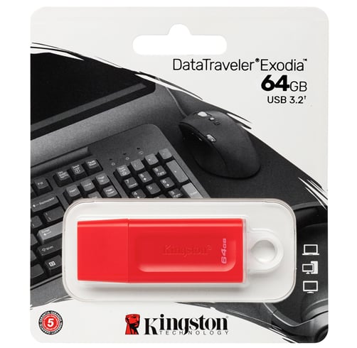 Kingston Data Traveler Exodia – 64GB – Roja