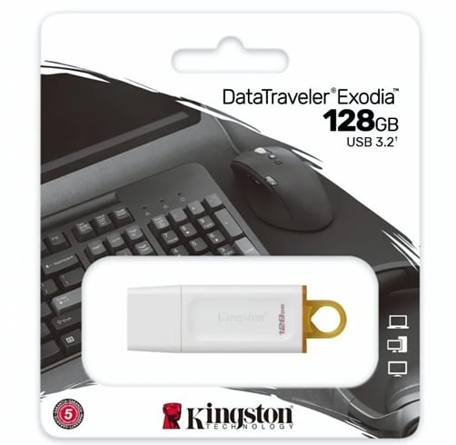 Kingston Data Traveler Exodia – 128GB – Blanca