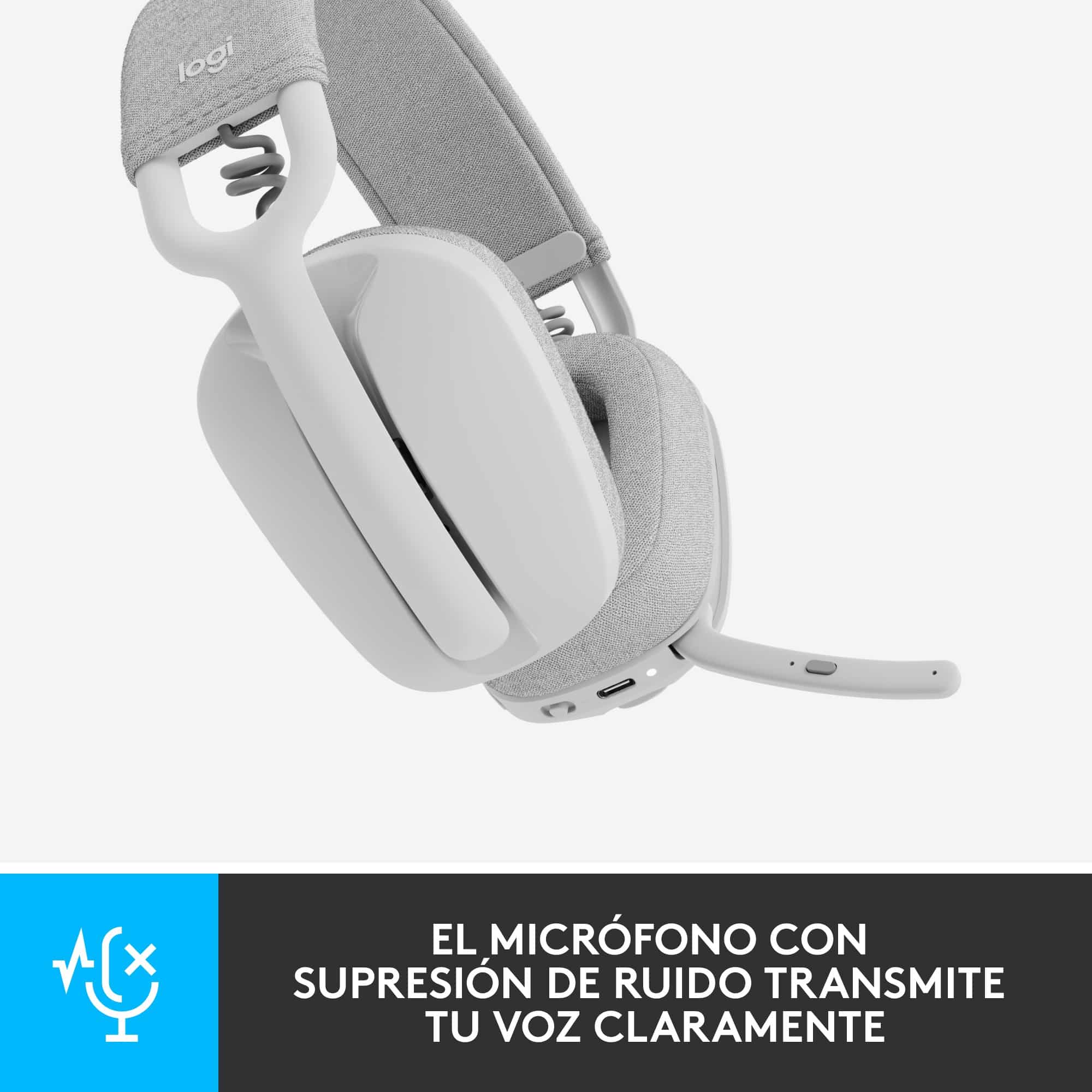 Logitech Zone Vibe 100 Bluetooth – Blanco — vista 3