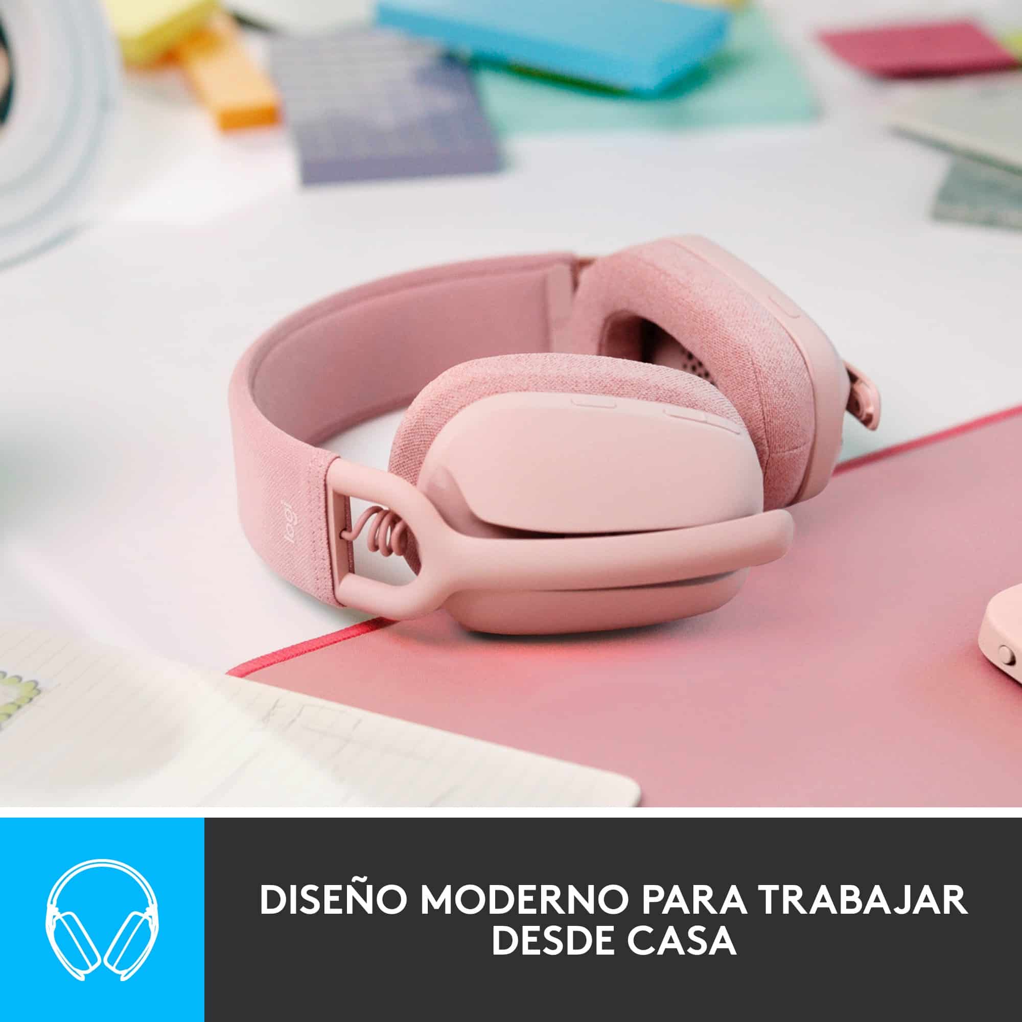 Logitech Zone Vibe 100 Bluetooth – Rosa — vista 2