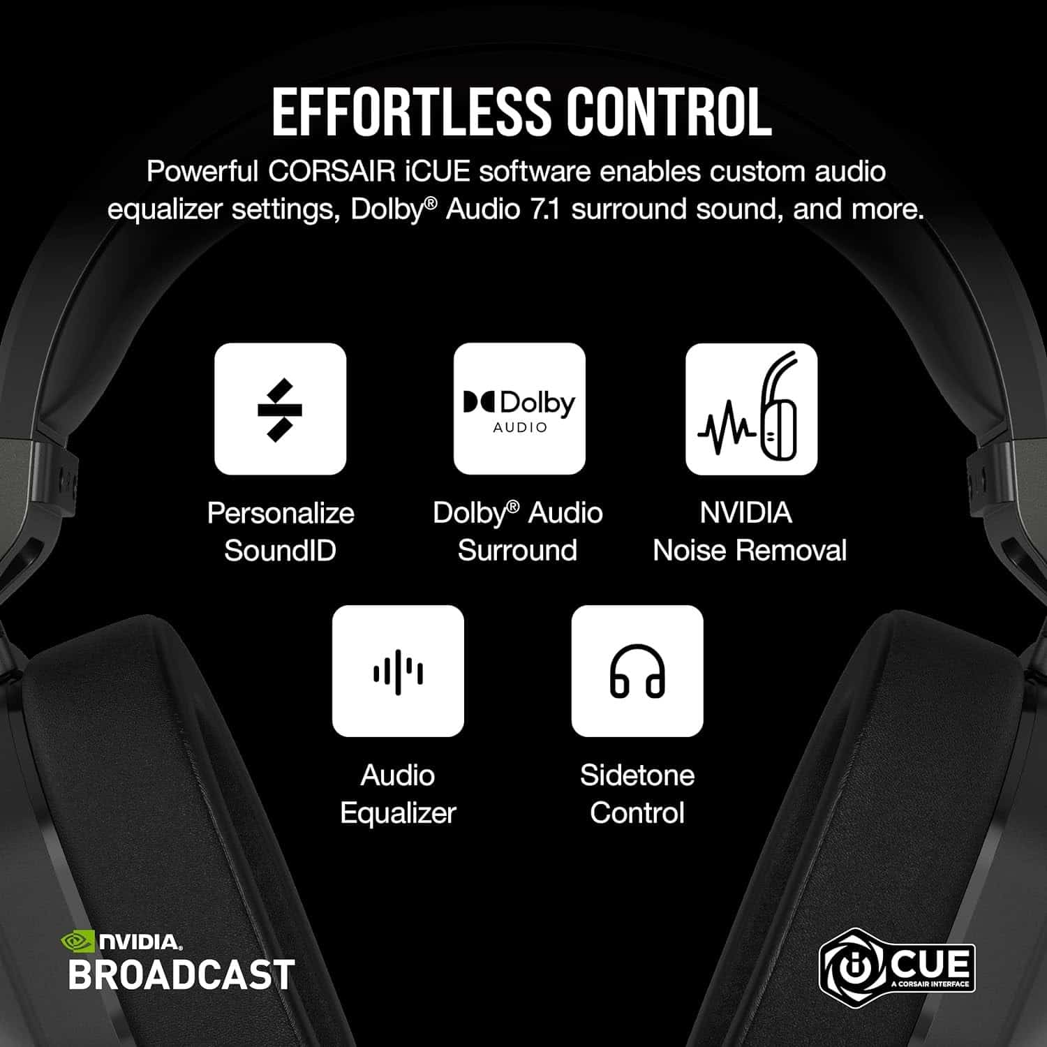 Corsair HS65 Wireless – Negro — vista 2