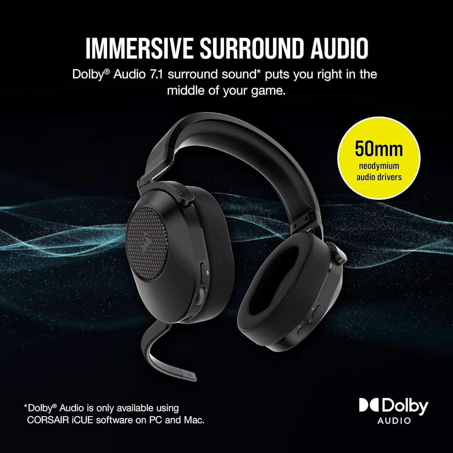 Corsair HS65 Wireless – Negro — vista 3